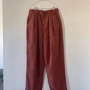 Madewell Women’s Size 10 Burnt Orange Tapered Corduroy Pants